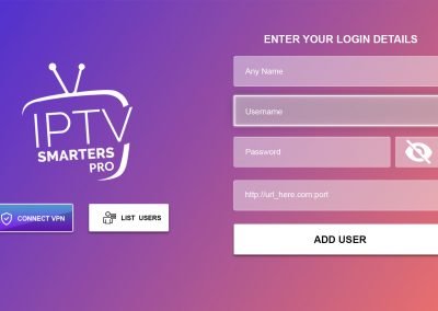 Abonnement IPTV SMARTERS PRO 6 mois 2 Ecrans 3 iptv smarters pro
